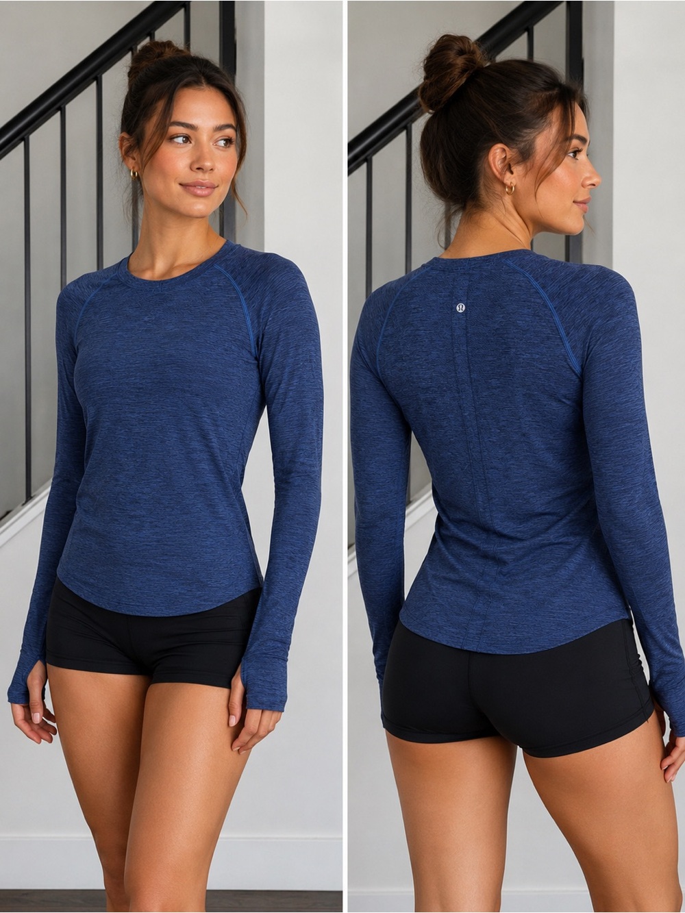 Lululemon Swiftly Long-Sleeve Crewneck Performance Top - Navy